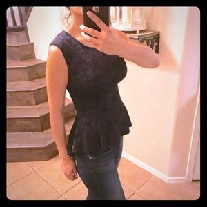 Beautiful Boutique blue/black top with tail